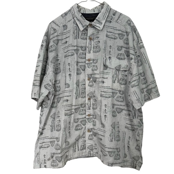 North River Fishing Shirt Fly Fishing Trout Cotton Novelty Print Size XXL - Picture 1 of 11
